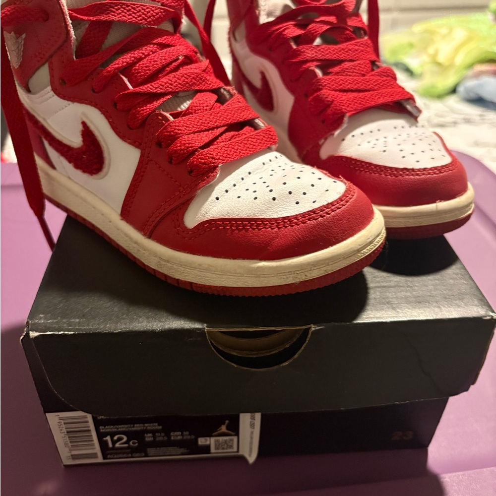 Jordan Kids Shoes Red and White